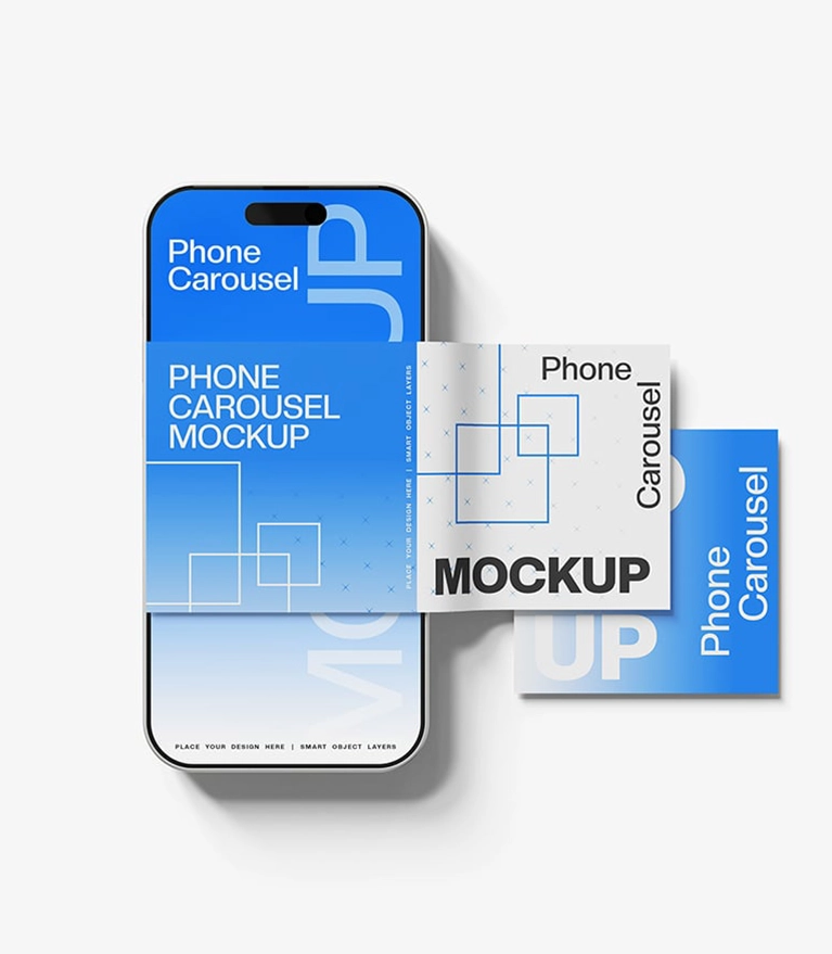High-quality telephone carousel mockup